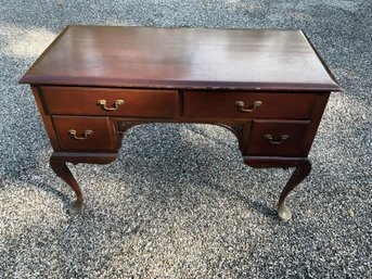 Vintage 4 Drawer Maple Desk-formerly Used In The Vanderbilt Mansion In Newport RI