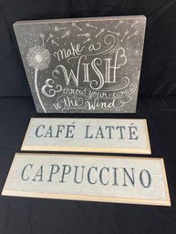 House Decor Signs, Cafe Latte/cappuccino/wish