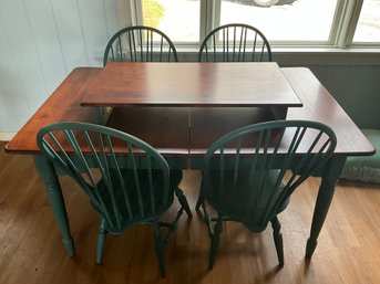 NICHOLS & STONE Gardener, MA Maple Dining Table And 4 Windsor Chairs