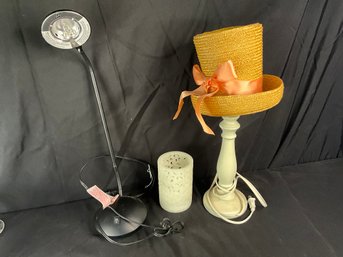 Office Lamp, Unique Hat Table Lamp And A Candle Light