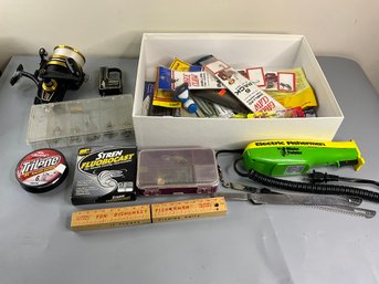 Box Of Fishing Tackle And Supplies