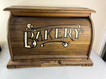 Vintage Wooden Roll Top Bakery Box