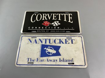 Corvette And Nantucket License Plates