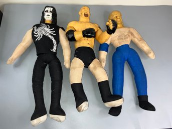 Vintage Wrestling Plush Toys 1999 Sting, Goldberg And Diamond Dallas Page