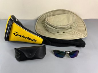 Mixed Lot With Taylor Made Club Cover, Bucket Hat And Sunglasses