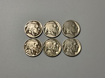 Lot Of 6 Buffalo Nickels