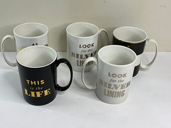 Set Of 5 Kate Spade Lenox Coffee Mugs