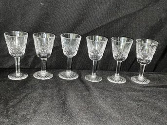 Set Of 6 Waterford Crystal Port Lismore Liquor Aperitif Cordial Glasses