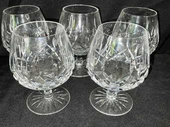Lot Of 5 Waterford Cut Crystal Brandy Snifters