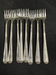 Vintage Electroplated Crab Forks Set Of 8