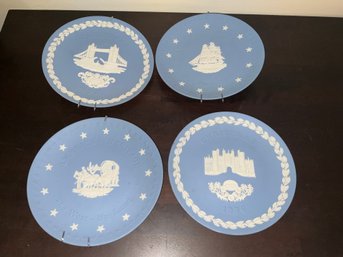 Vintage Wedgwood Blue Jasperware Plates
