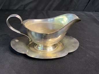 Vintage Gorham Sterling Silver Gravy Boat With Attached Underplate # 709