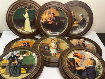 Set Of 8 Knowles Norman Rockwell Wall Hanging Plates