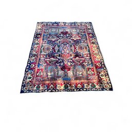 Hand-Knotted Persian Kashmar 'Zirhaki' Wool Room Size Rug