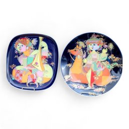 Pair Of Rosenthal Germany Gorgeous Colorful Display Plates