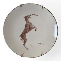 1982 Doberman Pinscher Decorative Plate , Limited Edition 1 Of 150, Laurelwood Lehigh Valley