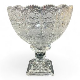 Hungarian Crystal Cut Queen Lace Bohemian Crystal Pedestal Bowl