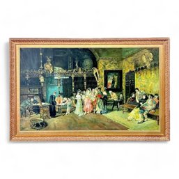 Fantastic Original Oil Painting In The Style Of 'The Spanish Wedding' By Mariano Fortuny