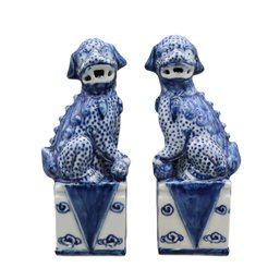 Pair Of Foo Dogs, Fu Dogs, Buddha Dogs, Guardian Dogs, Ceramic Sculpture, Home Decoration