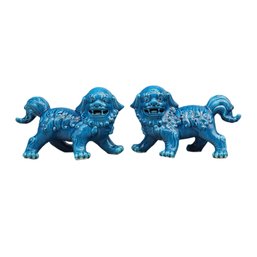 Eastern Tide Walking Lion Statues, Foo Dogs, Pair Of Guardian Lions