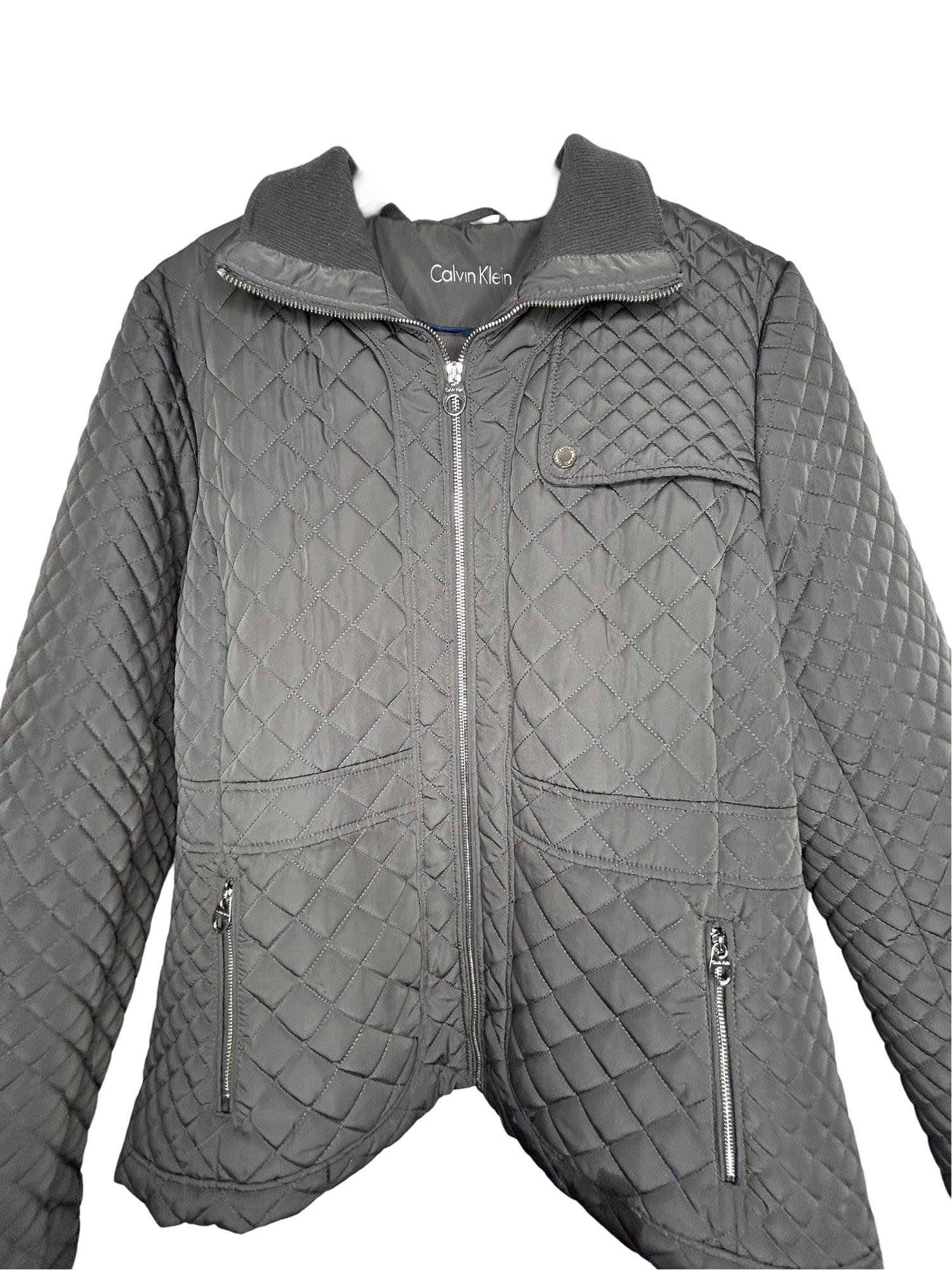 Calvin Klein Grey Patch Work Jacket Size XL #2014 | Auctionninja.com