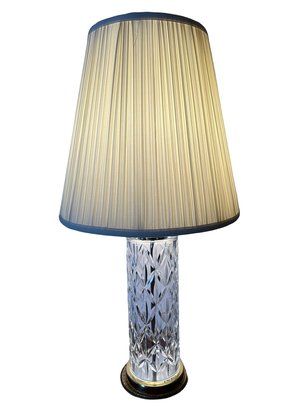 Beveled Glass And Brass Table Lamp