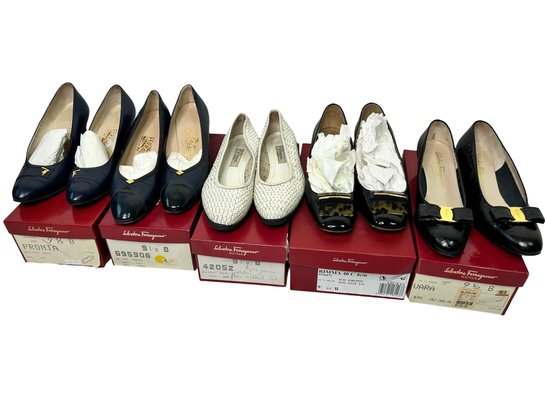 Lot Of 5 Designer Shoes:  Salvatore Ferragamo & Rangoni Shoes & Heels