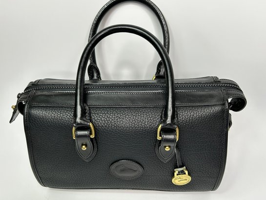 Vintage Dooney & Bourke Black Leather And Brass Purse Handbag