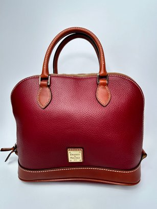 Vintage Dooney & Bourke Red Leather And Brass Purse Handbag