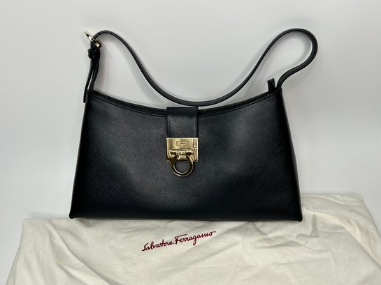 Vintage Salvator Ferragamo Leather Purse Handbag With Dust Cover- Like New
