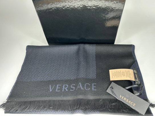 Black Versace Scarf - New With Tags