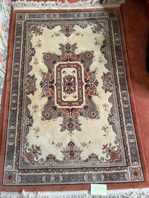Tian Tan Carpets Beijing  Area Rug - Floral Theme Red/ White