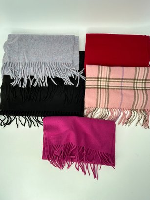 Vintage Cashmere Scarf Lot Of 5: Johnstons Of Elgin, Lord & Taylor, Sutton Studio