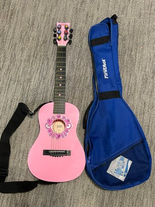Pink First Act Childs Acoustic Guitar And Case