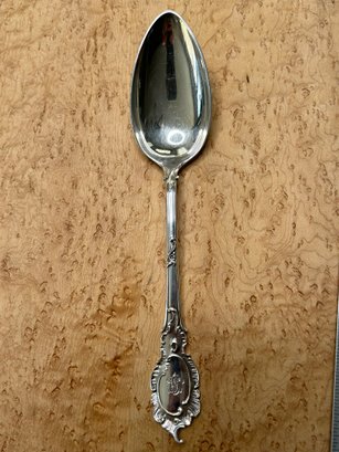Engraved Continental 800 Silver Servin Spoon
