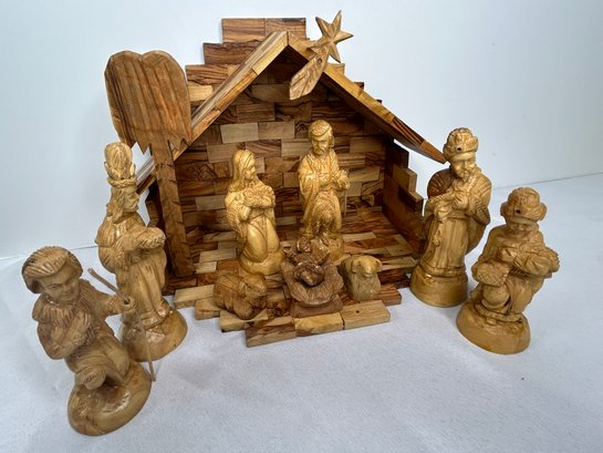Israeli Olivewood Creche Christmas Nativity Set
