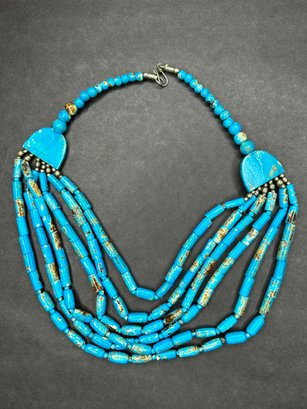 Wooden Bead Multi Strand Layered Necklace