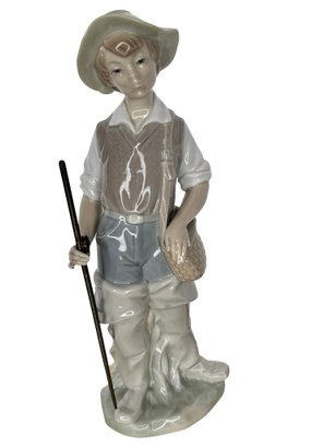 Vintage Lladro Boy Going Fishing