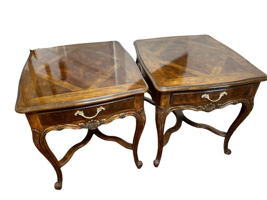 Matching Set Drexel Heritage French Style Single Drawer Side Tables