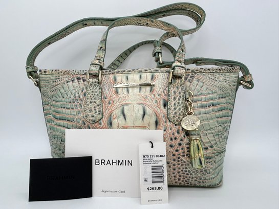Brahmin Mini Asher Aquarelle Melbourne Leather Handbag Purse