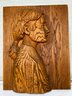 Artist Signed Hand Carved Wood Portrait Profile Of A Young Lady