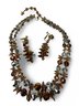 Stunning  Signed Vendome Crystal & Rhinestone Beaded Necklace And Matching Earring Set
