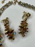 Stunning  Signed Vendome Crystal & Rhinestone Beaded Necklace And Matching Earring Set