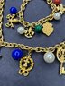 Napier Charm Necklace And Matching Gold Tone Bracelet Set