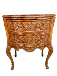French Provincial Style Carved 2 Drawer Chest