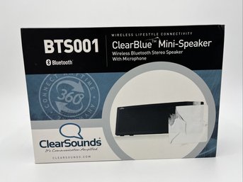 Clear Sounds Clear Blue Mini-Speaker Wireless Bluetooth Stereo & Microphone