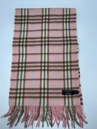 Vintage Burberry Pink Cashmere Scarf- London, England