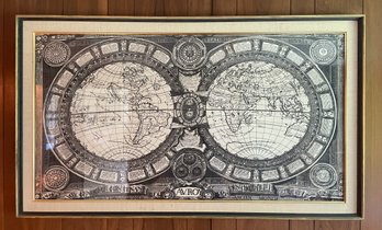 Laree Vintage Framed Textile World Map 52' Long!