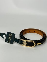 Vintage Ralph Lauren Black Leather And Brass Womens Belt Size XL