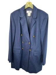 Vintage Saks Fifth Ave Cashmere Collection Blazer - Blue Size 14